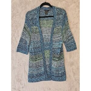 New Directions Women's 1X Knit Cardigan / Sweater 1/2 Sleeve Multi-Color